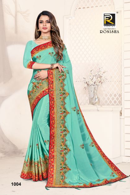 Ronisha Kalakshi New Exclusive Wear Crepe Silk Heavy Designer Saree Collection